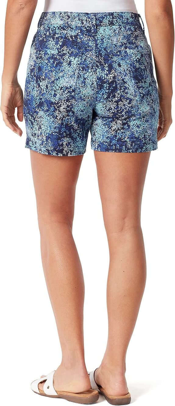 Gloria Vanderbilt Amanda short marine navy speckle floral 18